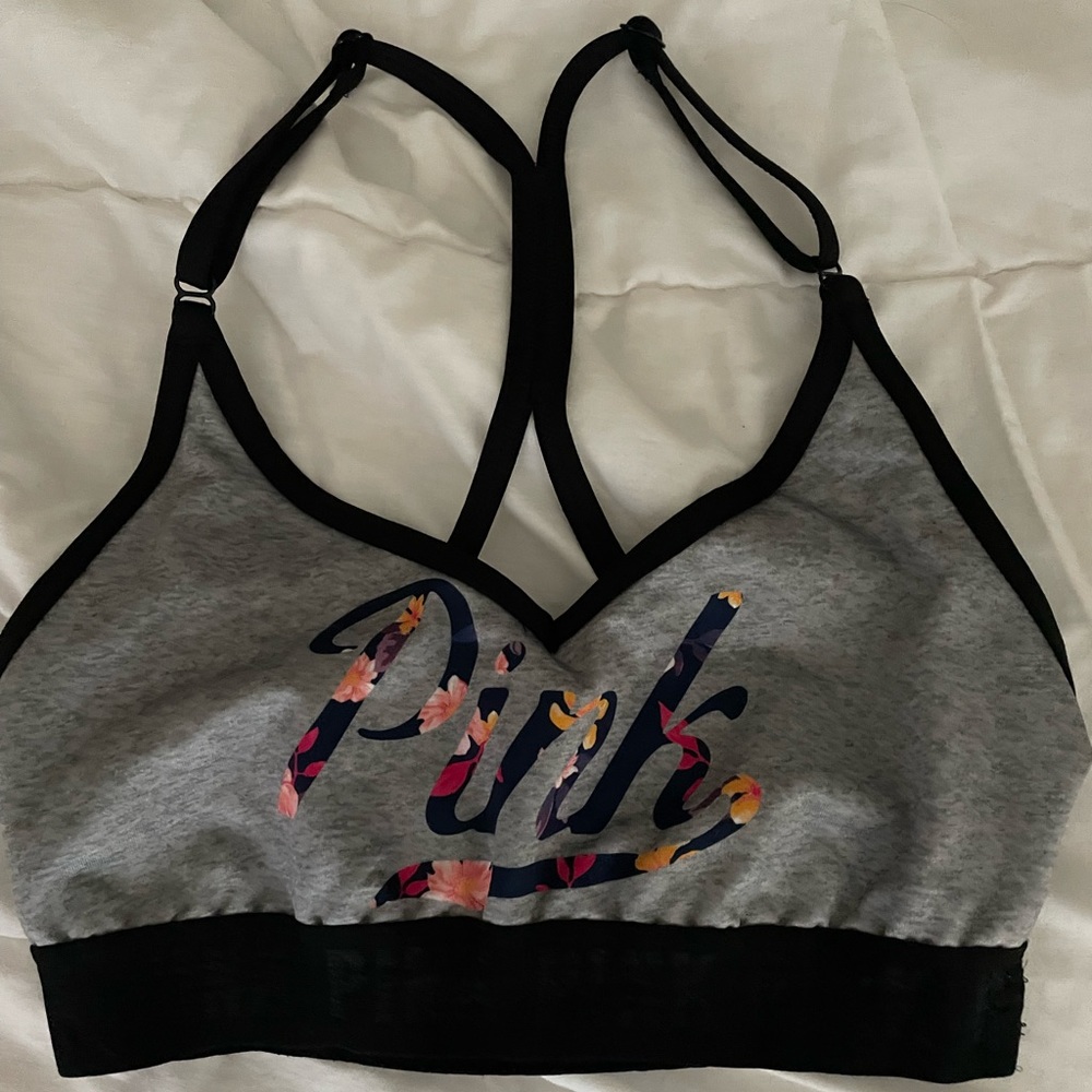Pink sports bra